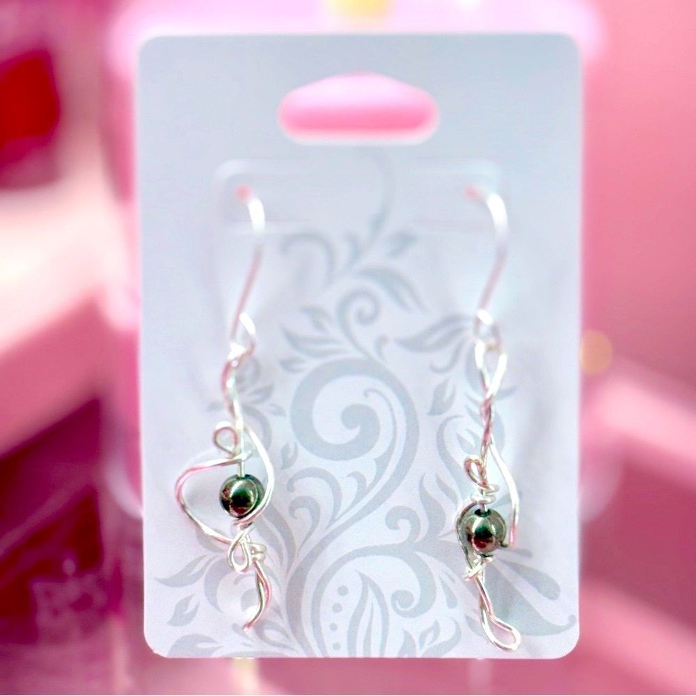 Handmade Earrings Handcrafted With Love Silver Grey Design